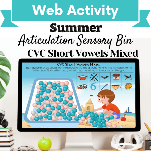 Sensory Bin: Summer Articulation CVC Short Vowels Mixed Cover Image