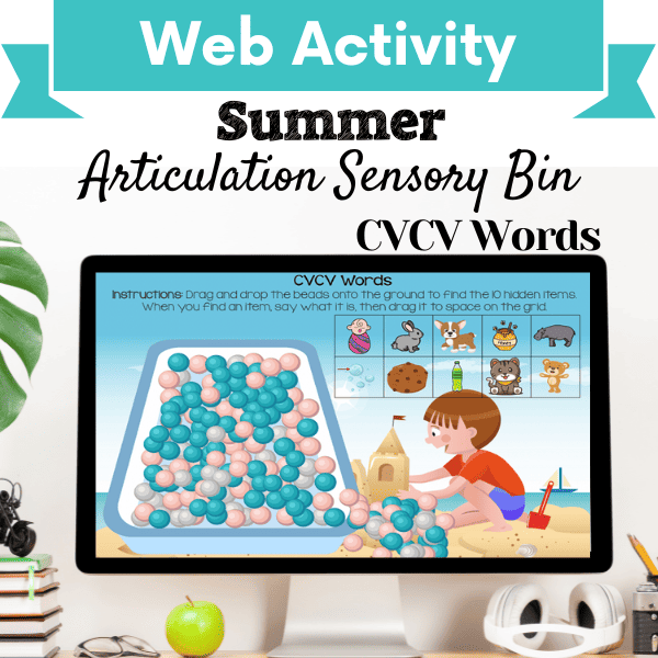 Sensory Bin: Summer Articulation CVCV Words Cover Image