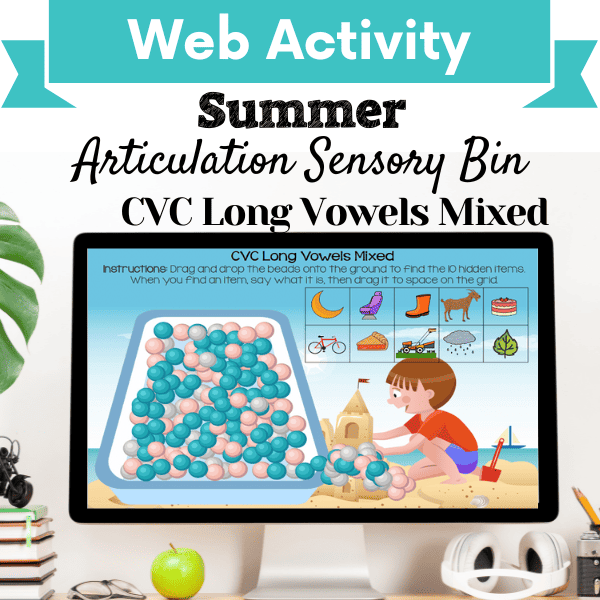 Sensory Bin: Summer Articulation CVC Long Vowels Mixed Cover Image