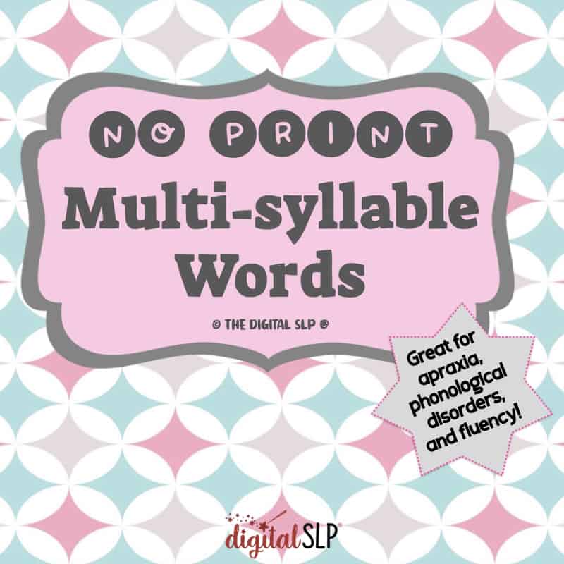 No Print Multisyllable Words Cover Image