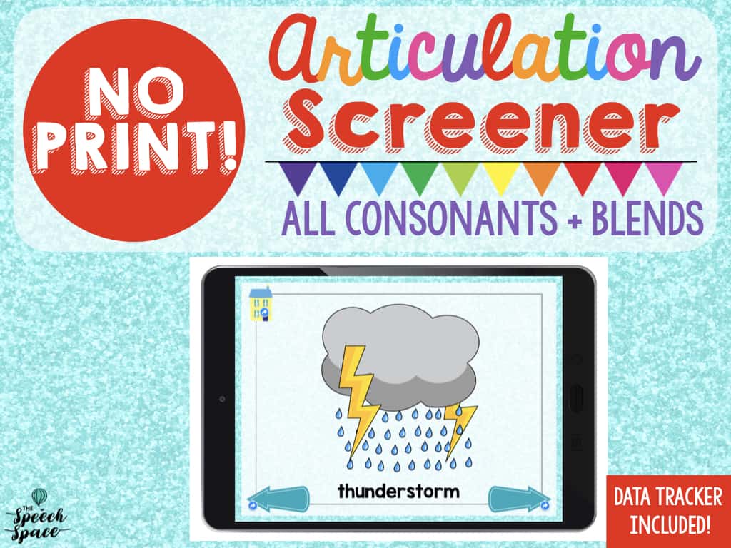 NO PRINT Articulation Screener: ALL SOUNDS - The Digital SLP