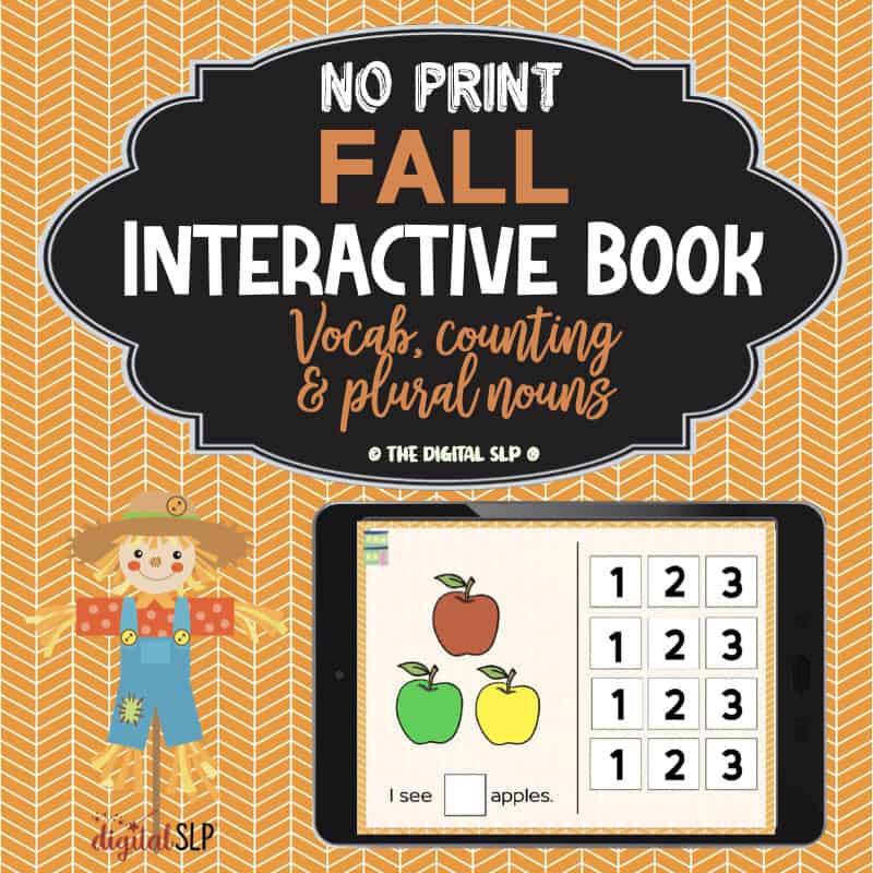 No Print Fall Counting & Plurals Interactive Book Cover Image
