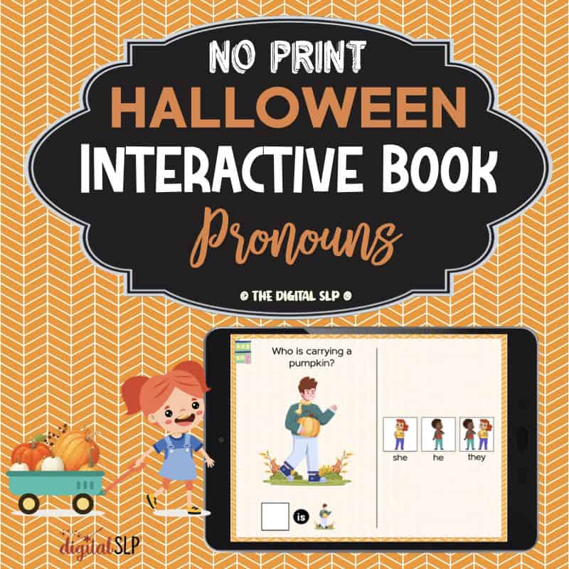 No Print Halloween Pronouns Interactive Book Cover Image