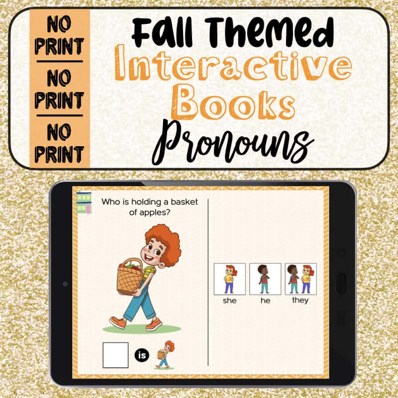 No Print Fall Pronouns Interactive Book Cover Image