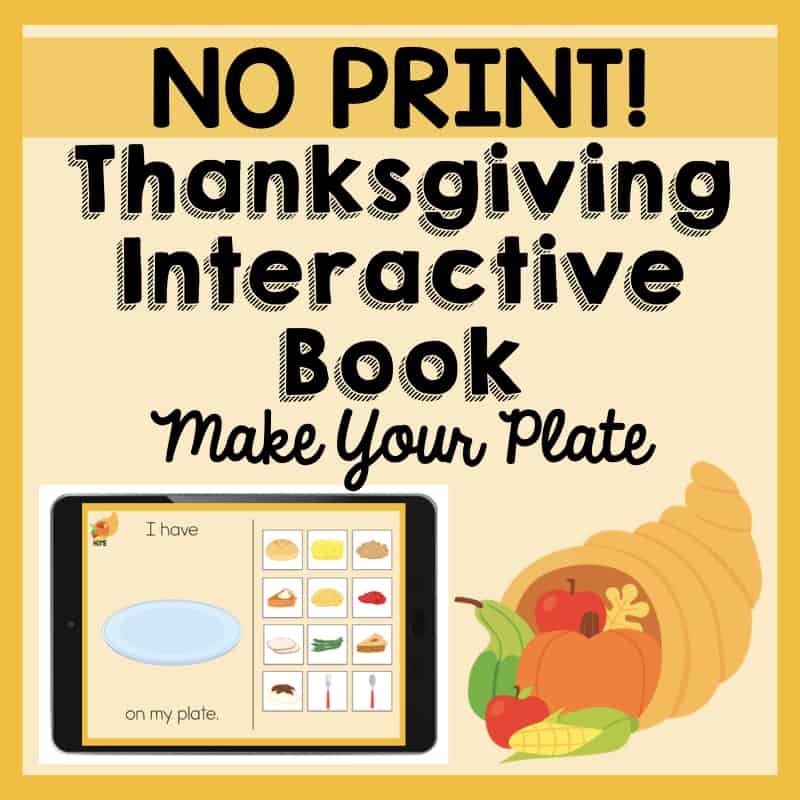 NO PRINT Thanksgiving Interactive Book: Make a Plate Cover Image