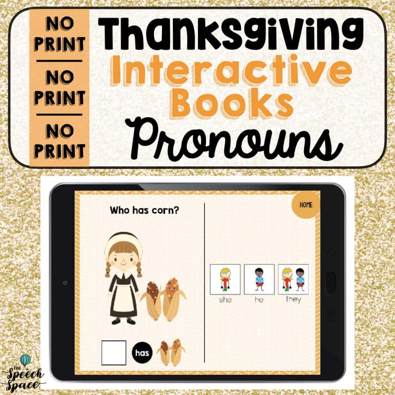 No Print: Thanksgiving Pronouns Interactive Book Cover Image