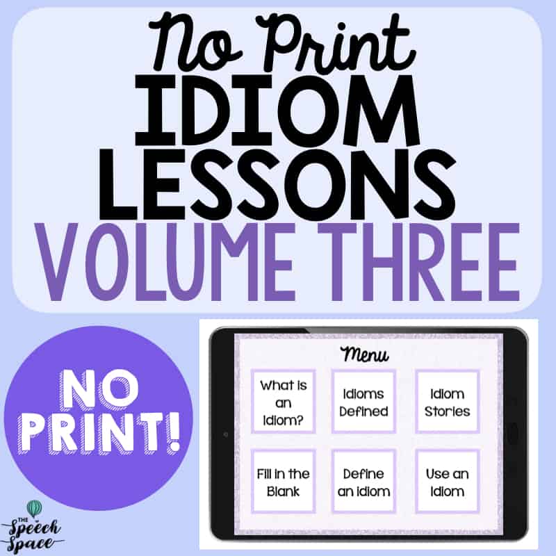 No Print Idiom Lesson – Volume 3 Cover Image