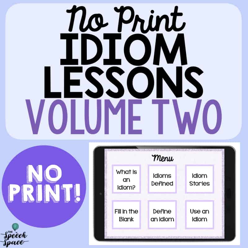 No Print Idiom Lesson – Volume 2 Cover Image