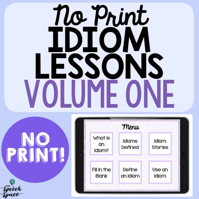 No Print Idiom Lesson – Volume 1 Cover Image