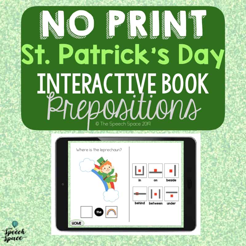 No Print St. Patrick’s Day Prepositions Interactive Book Cover Image
