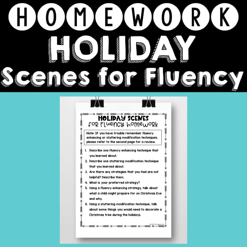 Holiday Scenes for Fluency Homework Helper Cover Image