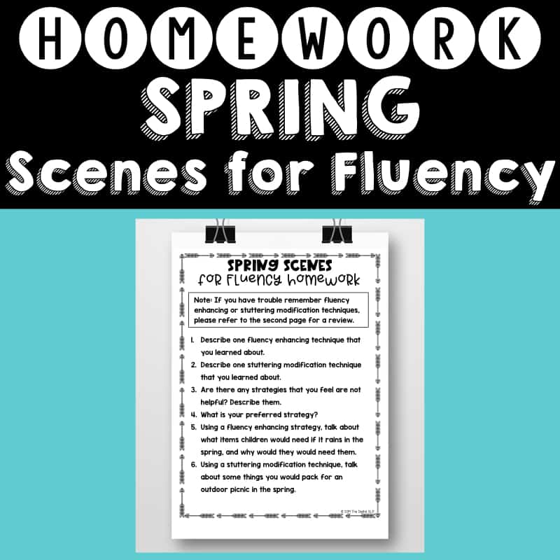 Spring Scenes for Fluency Homework Helper Cover Image