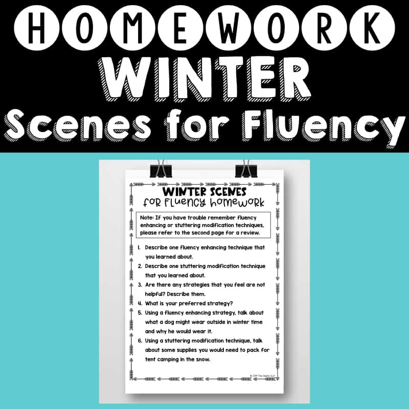 Winter Scenes for Fluency Homework Helper Cover Image