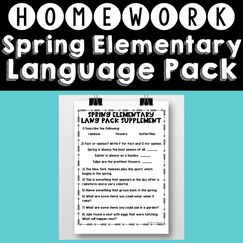Spring Elementary Language Pack Homework Helper Cover Image