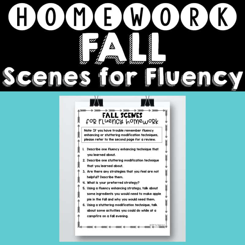 Fall Scenes for Fluency Homework Helper Cover Image