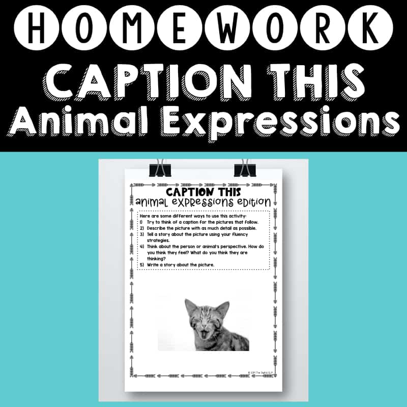 Caption This! Animal Expressions Homework Helper Cover Image