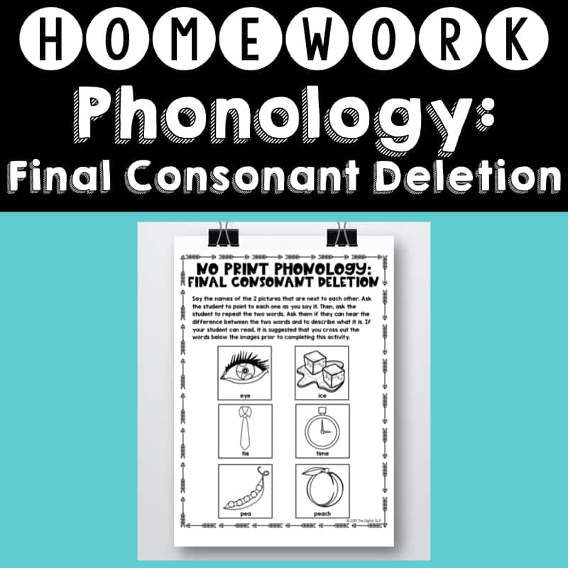 Final consonant deletion flashcards picture