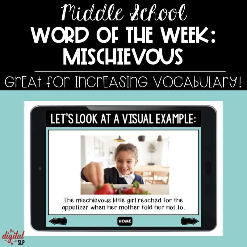 Middle School Word of the Week No Print - Mischievous thedigitalslp.com