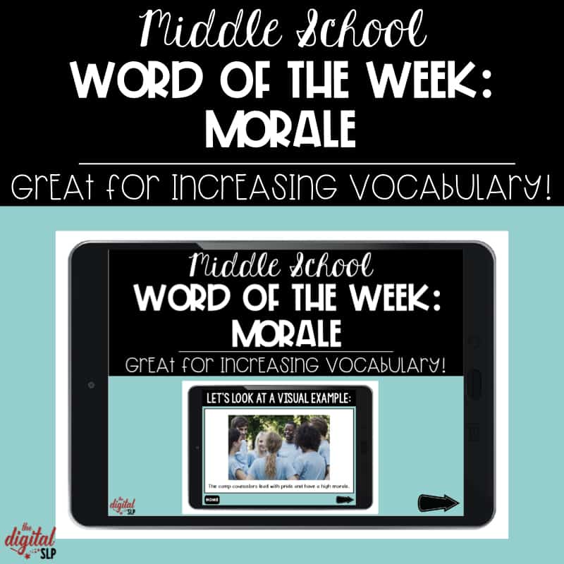 Middle School Word of the Week No Print - Morale thedigitalslp.com