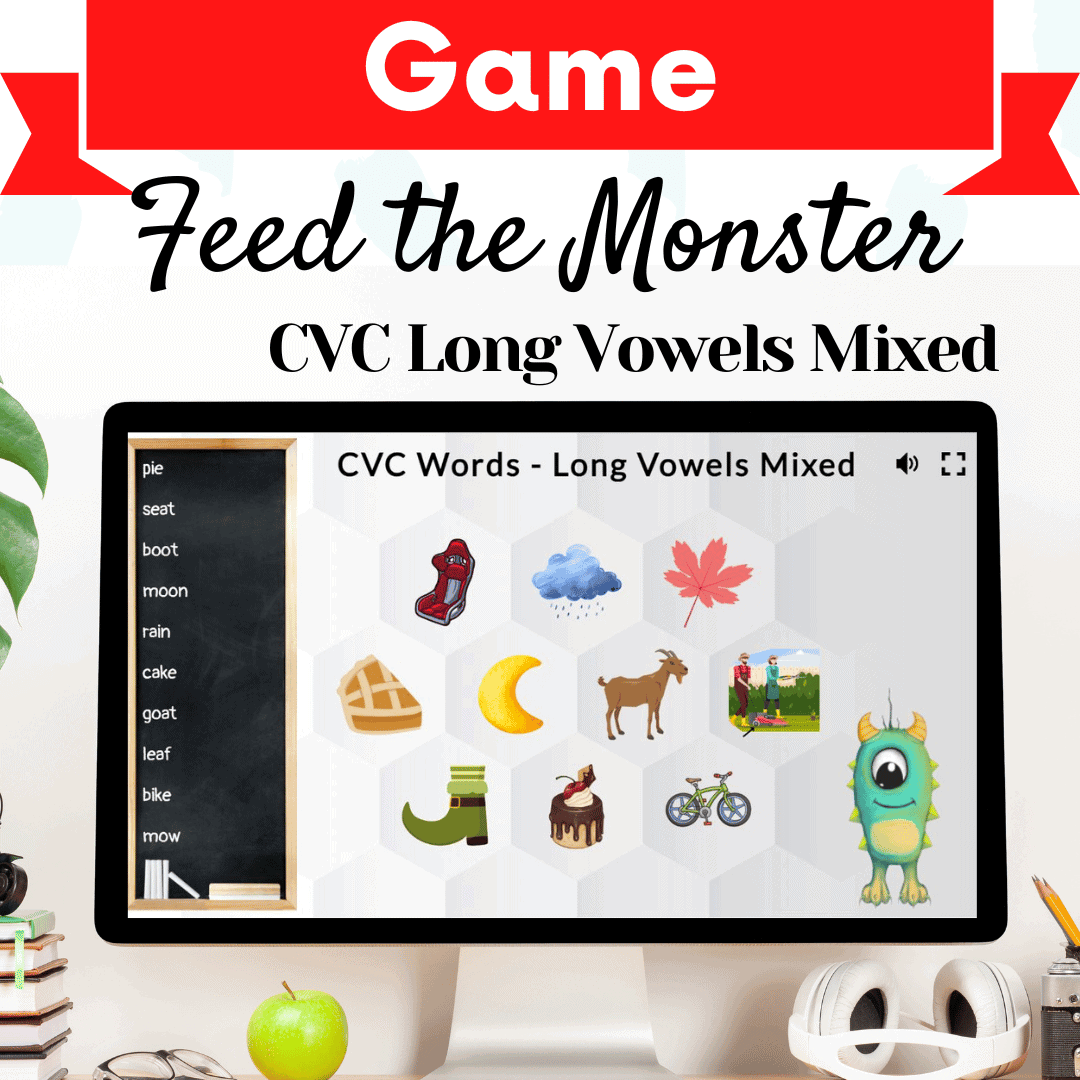Feed the Monster Game – CVC Words with Long Vowels Mixed Cover Image