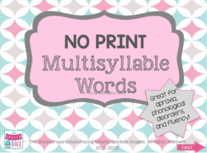 No print multisyllable words speech teletherapy resources for apraxia