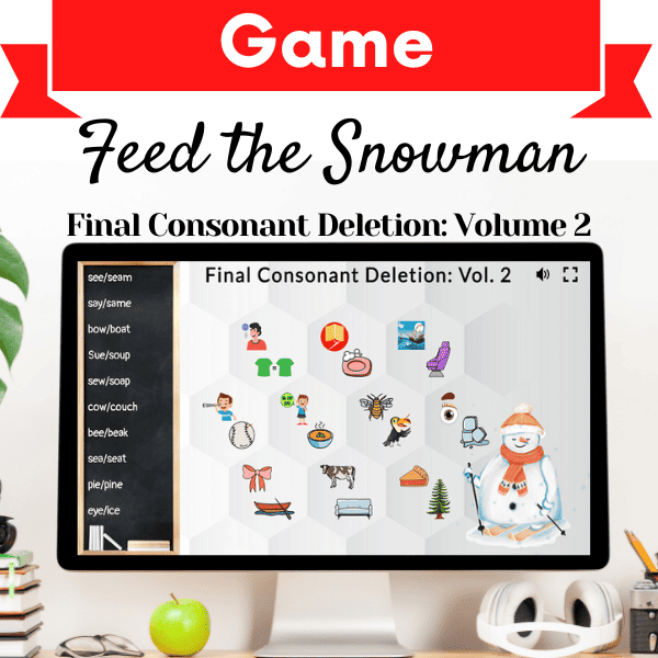 Feed the Snowman Game – Final Consonant Deletion: Volume 2 Cover Image