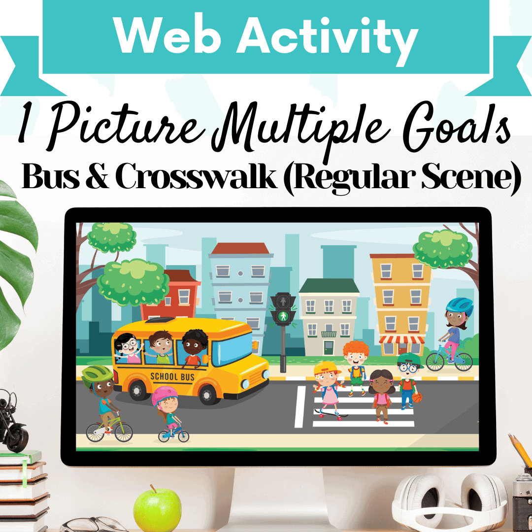 1 Picture Scene Multiple Goals – Bus and Crosswalk (Regular) Cover Image